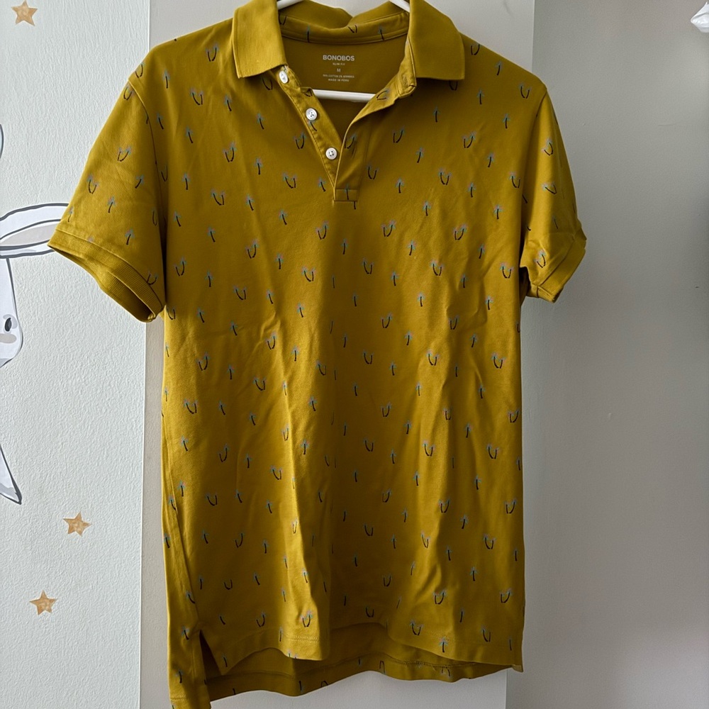 Bonobos Mustard Yellow Polo Shirt with Classic Design and Relaxed Fit